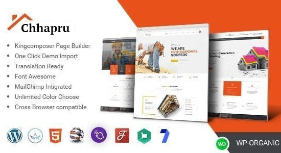 Chhapru - Chủ đề WordPress về dịch vụ lợp mái và xây dựng