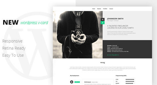 Chủ đề Vcard WordPress sẵn sàng cho Retina MỚI