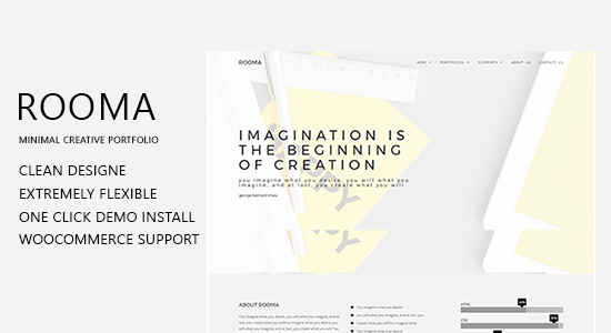 Chủ đề WordPress danh mục đầu tư sáng tạo tối thiểu Rooma