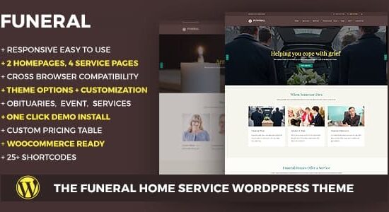 Chủ đề WordPress đáp ứng dịch vụ tang lễ
