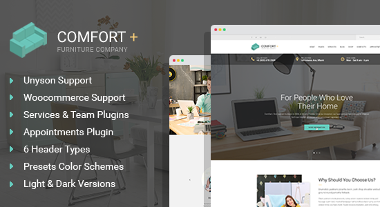 Comfort+ - Chủ đề WordPress Thiết kế & Làm nội thất Nội thất