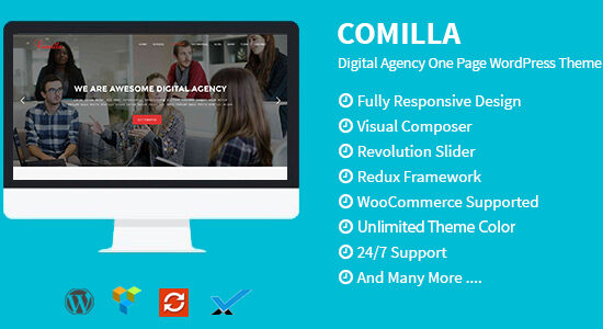 Comilla - Chủ đề WordPress một trang của Digital Agency