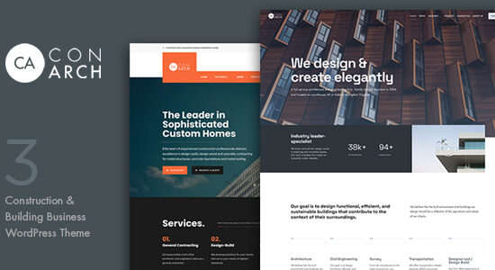 ConArch - Chủ đề WordPress kinh doanh xây dựng & xây dựng