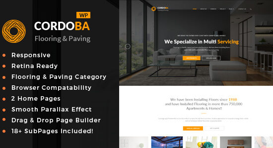 Cordoba : Dịch vụ lát nền WordPress Theme