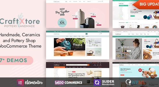 CraftXtore - Chủ đề WooC Commerce của cửa hàng thủ công, gốm sứ và đồ gốm