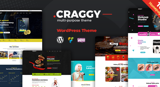 Craggy - Chủ đề WordPress đa năng về giao đồ ăn, dịch vụ và tiền điện tử Bitcoin