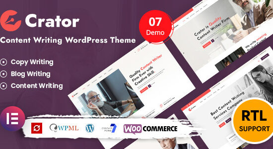 Crator - Chủ đề WordPress viết nội dung và viết quảng cáo