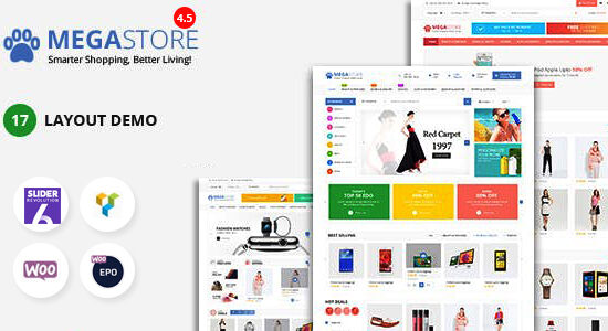 Cửa hàng Mega Marketplace Store RTL Responsive Chủ đề WordPress WooC Commerce