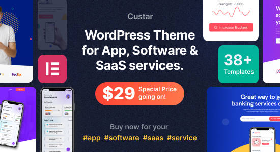 Custar - Chủ đề WordPress phần mềm & ứng dụng