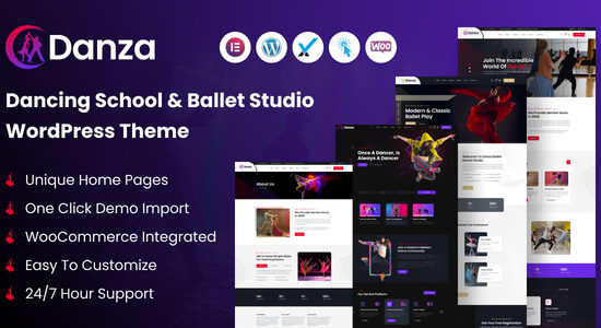 Danza – Chủ đề WordPress của Trường khiêu vũ và Studio múa ba lê