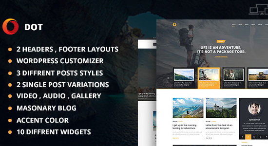 Dot Blog Pro - Theme WordPress sáng tạo dành cho người viết blog