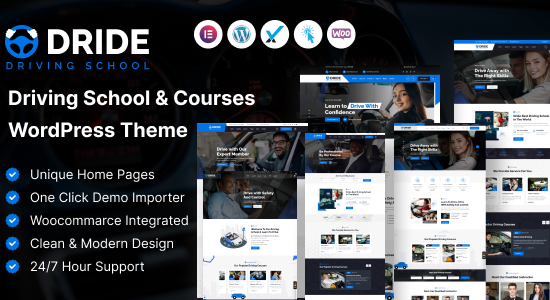 Dride – Trường dạy lái xe & Khóa học Chủ đề WordPress