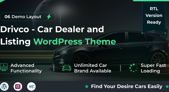 Drivco - Chủ đề WordPress về danh sách và đại lý ô tô