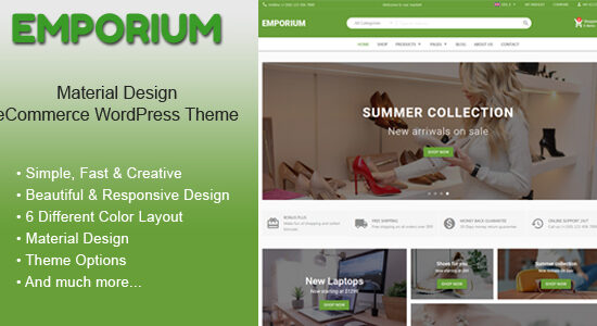 Emporium - Chủ đề WordPress thương mại điện tử Material Design
