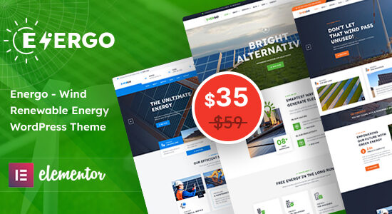 Energo - Chủ đề WordPress về năng lượng tái tạo bằng gió