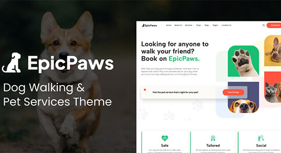 EpicPaws - Chủ đề về dịch vụ thú cưng và dắt chó đi dạo