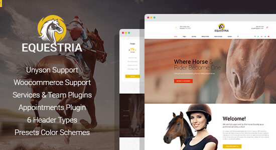 Equestria - Chủ đề WordPress của Câu lạc bộ cưỡi ngựa