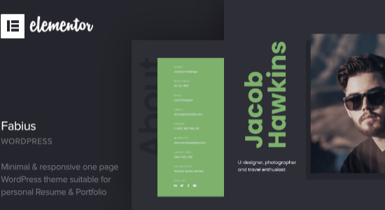 Fabius - Chủ đề WordPress Sơ yếu lý lịch một trang