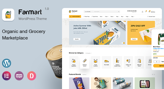 Farmart - Chủ đề WordPress về thị trường tạp hóa và hữu cơ