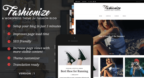 Fashionize - Chủ đề blog WordPress đáp ứng