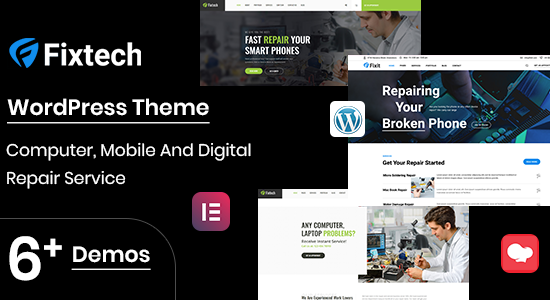 Fixtech - Dịch vụ sửa chữa máy tính và di động WordPress Theme