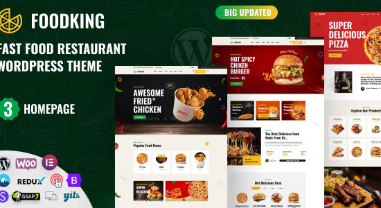 Foodking - Chủ đề WordPress nhà hàng thức ăn nhanh