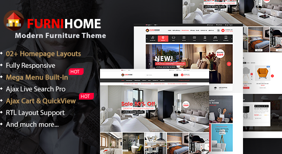 FurniHome - Cửa hàng nội thất WordPress Chủ đề WooC Commerce