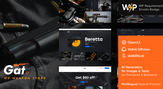 Gat - Chủ đề WordPress cho cửa hàng súng và vũ khí