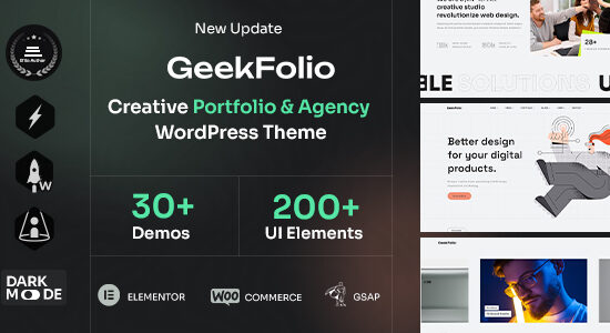 Geekfolio - Chủ đề WordPress dành cho đại lý và danh mục đầu tư sáng tạo của Elementor