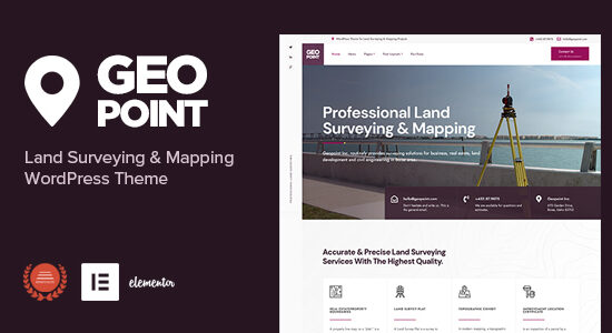 Geopoint - Chủ đề WordPress Khảo sát & Lập bản đồ Đất đai