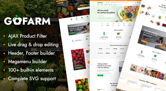 Gofarm - Chủ đề WooC Commerce WordPress thực phẩm tạp hóa