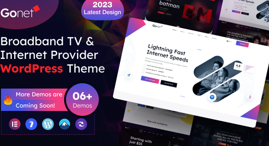 Gonet - Nhà cung cấp Internet & Truyền hình vệ tinh WordPress Theme