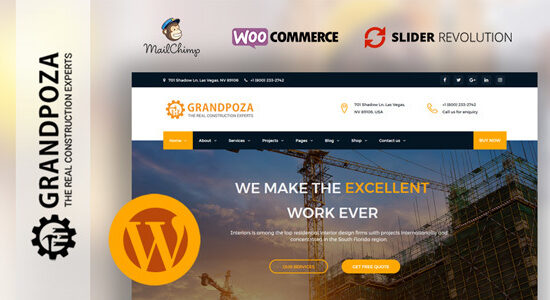 Grandpoza - Chủ đề WordPress xây dựng