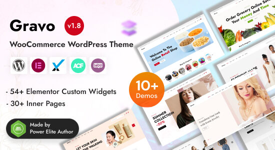 Gravo - Chủ đề WordPress Elementor đa năng cho WooC Commerce