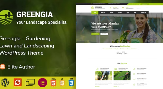 Greengia - Chủ đề WordPress làm vườn, bãi cỏ và cảnh quan