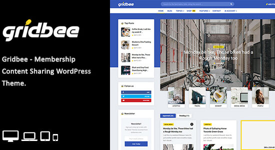 Gridbee - Chủ đề chia sẻ nội dung WordPress