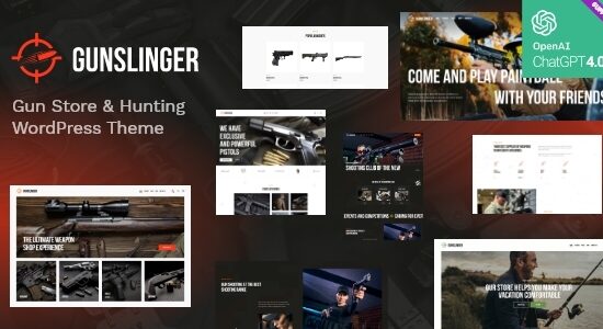 Gunslinger — Chủ đề WordPress về Cửa hàng súng & Săn bắn