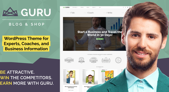 GuruBlog - Blog kinh doanh & mua sắm WordPress Theme dành cho chuyên gia