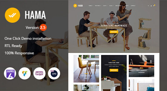 Hama - Cửa hàng nội thất Trang chủ WooC Commerce WordPress Theme