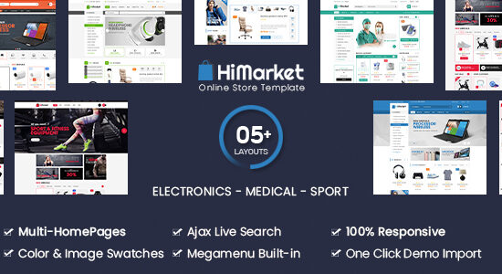 HiMarket - Cửa hàng điện tử/Cửa hàng y tế/thể thao WooC Commerce WordPress Theme