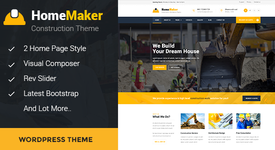 HomeMaker - Chủ đề WordPress Xây dựng & Xây dựng