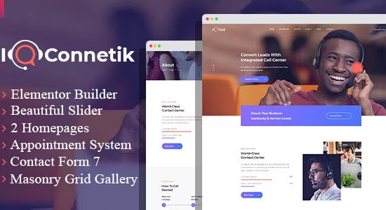 IQconnetik - Chủ đề WordPress cho Trung tâm cuộc gọi hiện đại