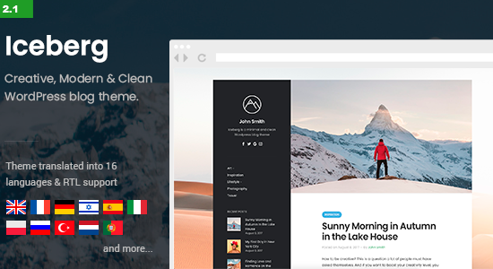 Iceberg - Chủ đề blog WordPress cá nhân đơn giản và tối giản