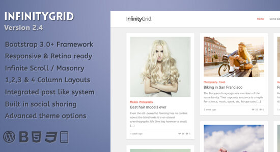 InfinityGrid - Một chủ đề blog cá nhân cuộn vô hạn