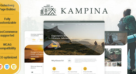 Kampina – Chủ đề WordPress cắm trại WooC Commerce