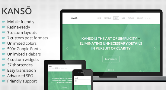 Kanso - Chủ đề WordPress thị sai một trang sạch sẽ