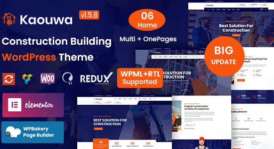 Kaouwa - Chủ đề WordPress xây dựng xây dựng