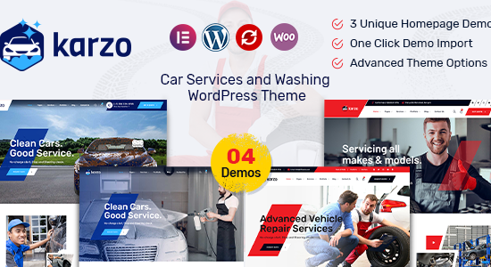 Karzo - Chủ đề WordPress về dịch vụ rửa xe và rửa xe