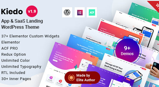 Kiedo - Chủ đề WordPress Landing Elementor dành cho ứng dụng & phần mềm SaaS