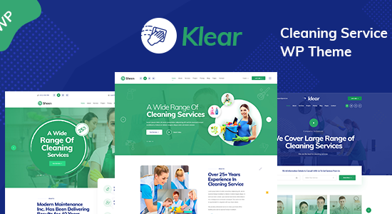 Klear - Chủ đề WordPress của Công ty Dịch vụ Vệ sinh + RTL